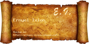 Ernyei Ixion névjegykártya